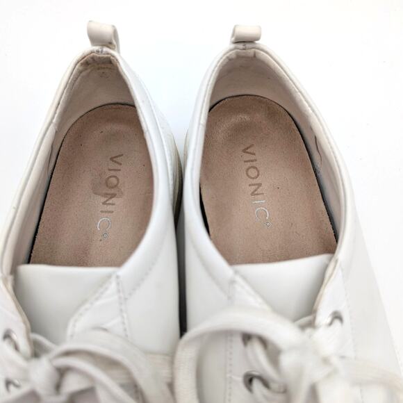 Vionic Winny Lace Up Sneaker Shoes Women's Leather White Size US10 EU41 - Picture 12 of 15